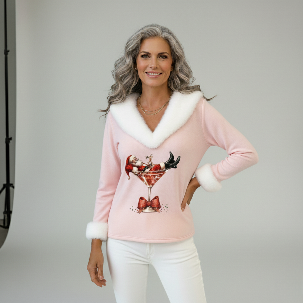 SeraAmsterdam™ | Kerst blouse met V-hals