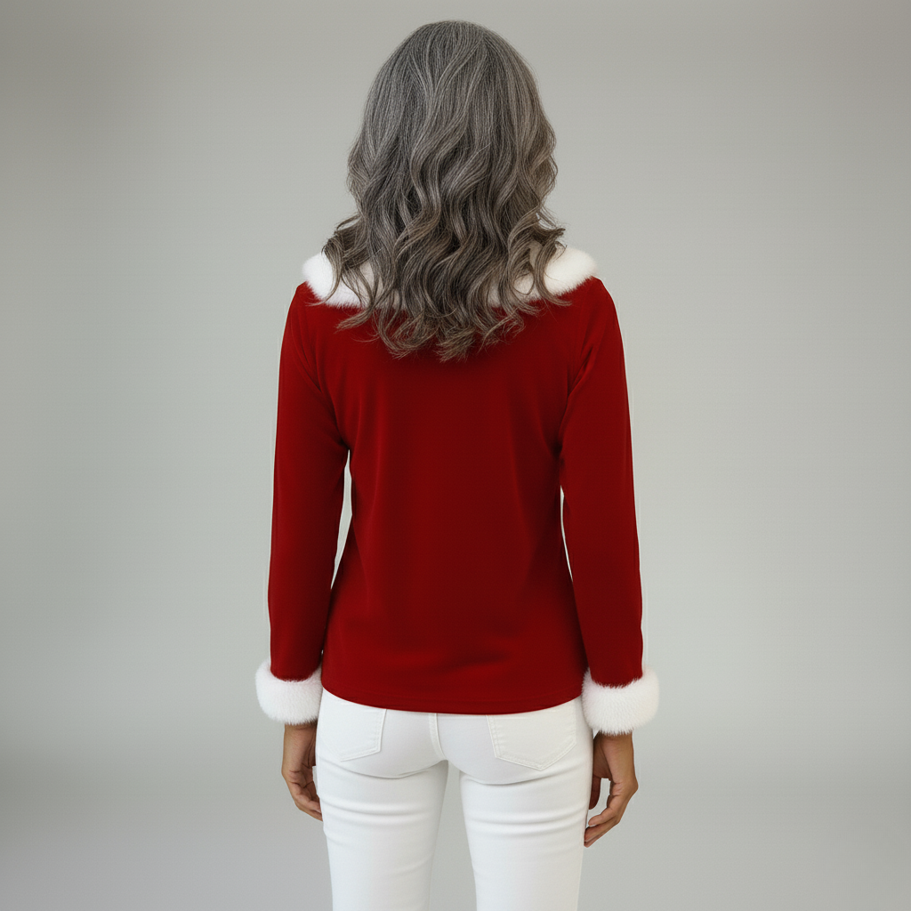 SeraAmsterdam™ | Kerst blouse met V-hals