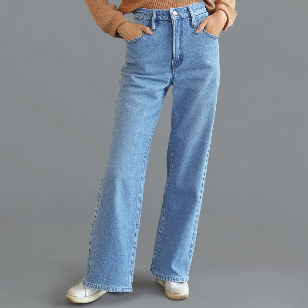 SeraAmsterdam™ | Blauwe Rechte Spijkerbroek