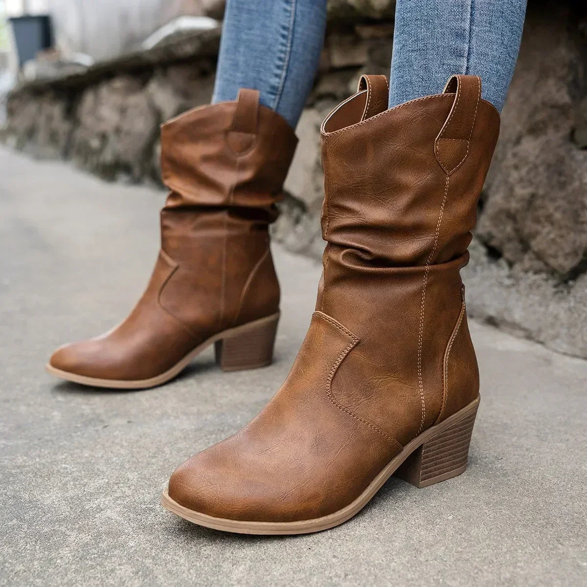 SeraAmsterdam™ | Klassieke Mid-Calf Western Boots