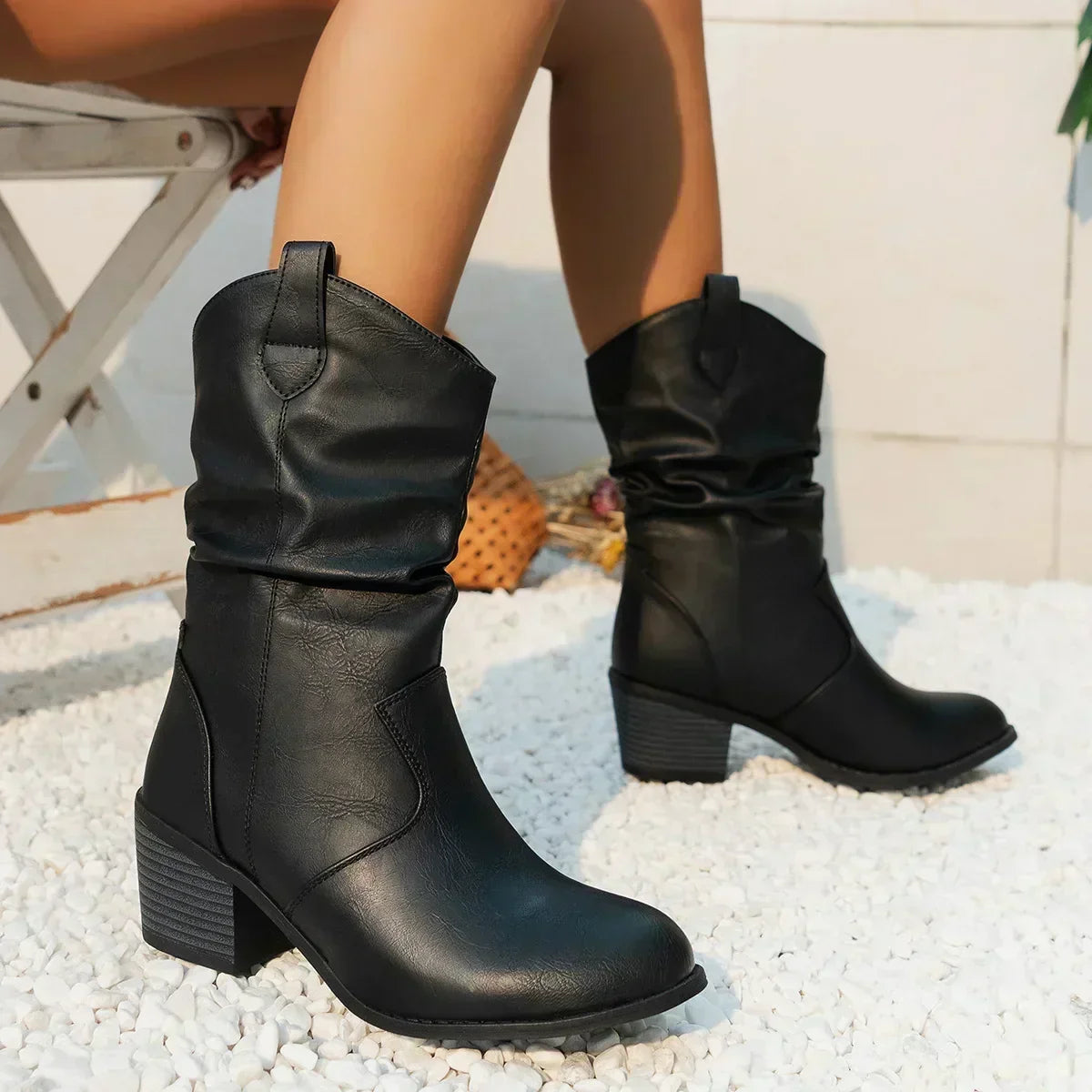 SeraAmsterdam™ | Klassieke Mid-Calf Western Boots