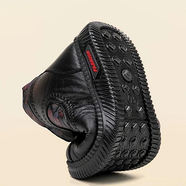 SeraAmsterdam™ | Vintage Bloemen Leren Enkellaarsjes