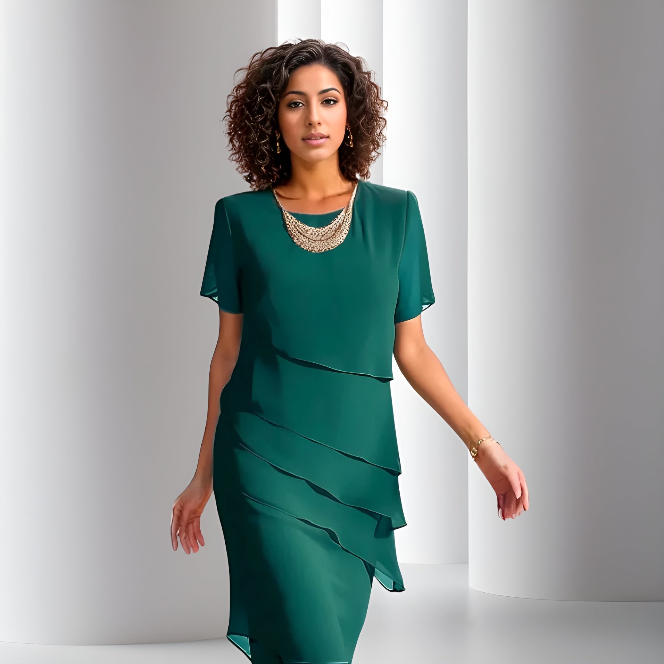 SeraAmsterdam™ | Geplisseerde Chiffonjurk