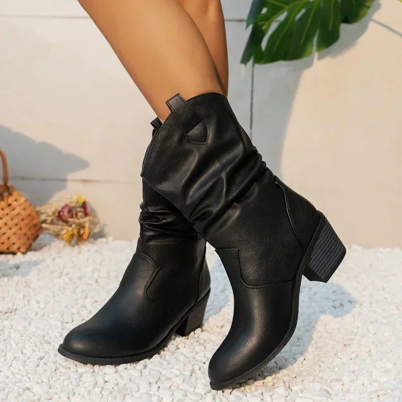 SeraAmsterdam™ | Klassieke Mid-Calf Western Boots